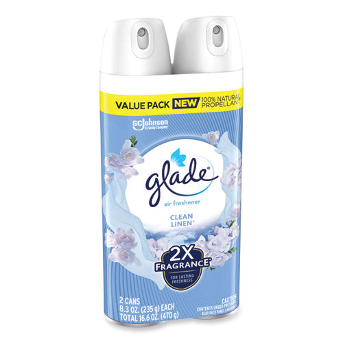 Image of Glade® Air Freshener, Clean Linen Scent, 8.3 oz, 2/Pack, 3Packs/Carton