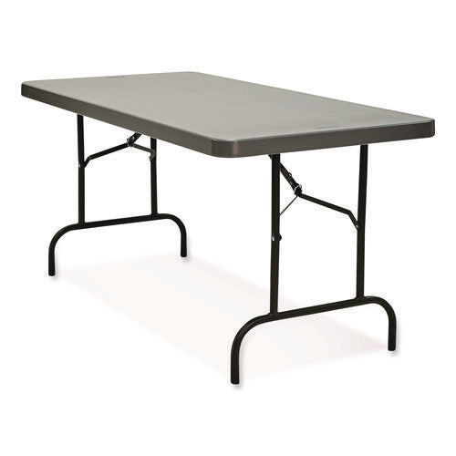 Image of Iceberg IndestrucTable Commercial Folding Table, Rectangular, 60" x 30" x 29", Charcoal Top, Charcoal Base/Legs