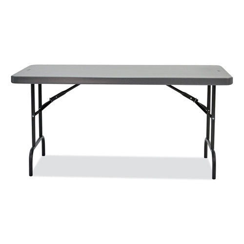 Image of Iceberg IndestrucTable Commercial Folding Table, Rectangular, 60" x 30" x 29", Charcoal Top, Charcoal Base/Legs