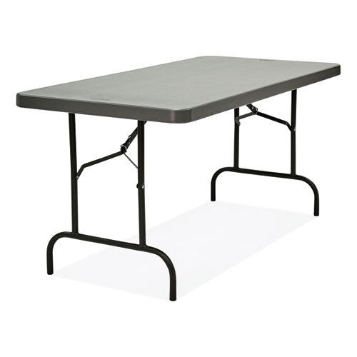 Image of Iceberg IndestrucTable Commercial Folding Table, Rectangular, 60" x 30" x 29", Charcoal Top, Charcoal Base/Legs