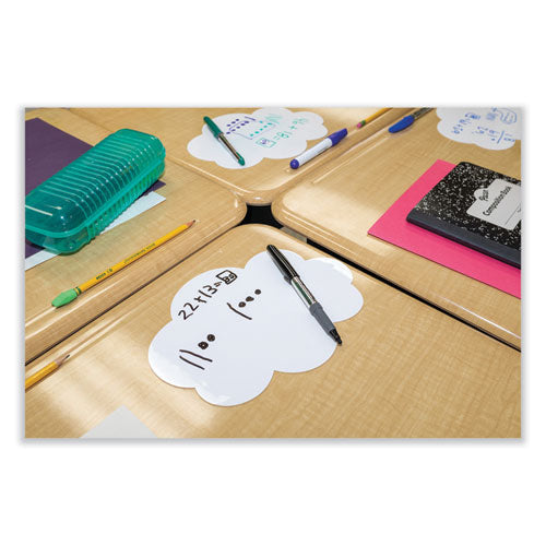 Image of Pacon® Self Stick Dry Erase Clouds, Laminated Foam Surface, 7" x 10", White, 10/Pack