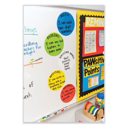 Image of Pacon® Self Stick Dry Erase Circles, 10" x 10", Assorted Surface, 10/Pack