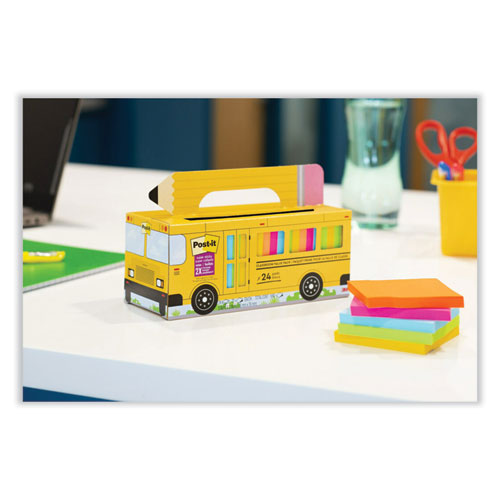 Image of Post-it® Notes Super Sticky Self-Stick Notes, 3" x 3", Assorted, 70 Sheets/Pad, 24 Pads/Pack