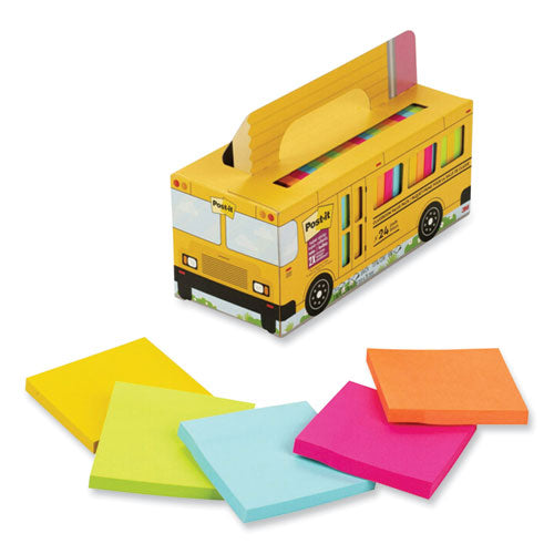 Image of Post-it® Notes Super Sticky Self-Stick Notes, 3" x 3", Assorted, 70 Sheets/Pad, 24 Pads/Pack