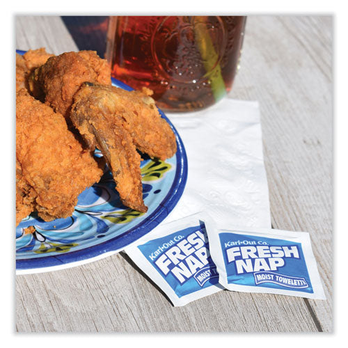 Image of Kari-Out® Fresh Nap Moist Towelettes, Individually Wrapped, 7 x 5, Citrus Scent, 1,000/Carton