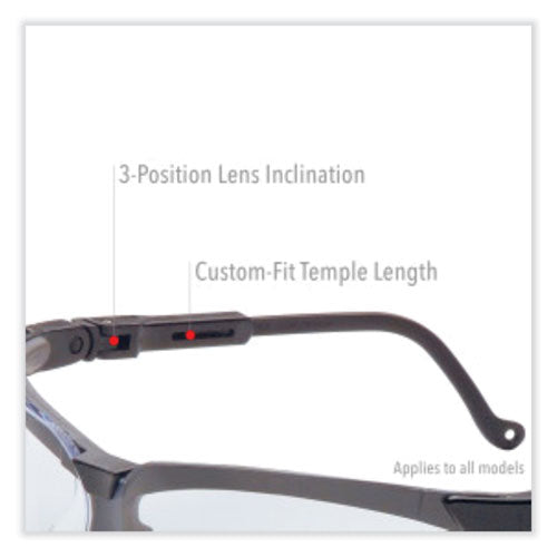 Image of Honeywell Uvex Genesis Safety Eyewear, Black Nylon Frame, Clear Polycarbonate Lens