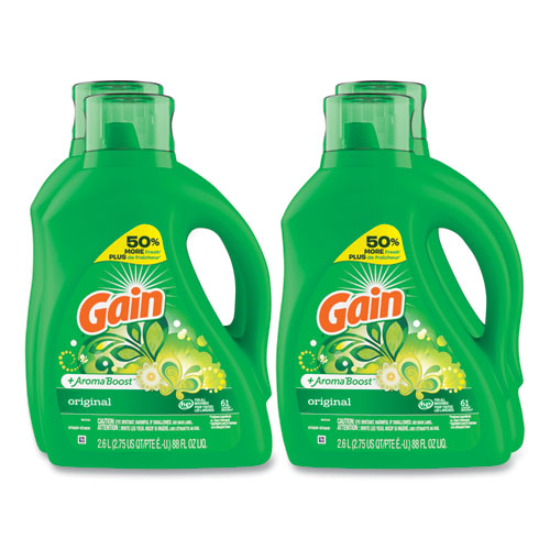 Image of Gain® Liquid Laundry Detergent, Gain Original Scent, 88 oz Pour Bottle, 4/Carton