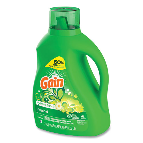 Image of Gain® Liquid Laundry Detergent, Gain Original Scent, 88 oz Pour Bottle, 4/Carton