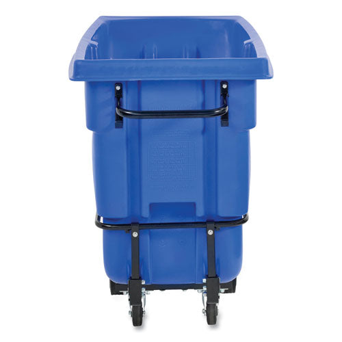 Image of Rubbermaid® Commercial BRUTE Rotomolded Recycling Tilt Truck, 1 cu yd, 1,250 lb Capacity, Plastic/Steel Frame, Blue