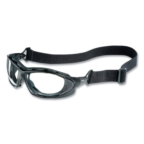 Image of Honeywell Uvex Seismic Sealed Eyewear, Black Polycarbonate Frame, Clear Polycarbonate Lens