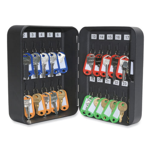 Image of Honeywell 24-Slot Key Box, 6.3 x 2.9 x 7.8, Steel, Black
