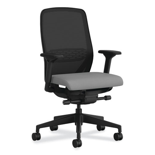 Image of HON® Nucleus Series Recharge Task Chair, 16.63 to 21.13 Seat Height, Frost Seat, Black Back, Black Base