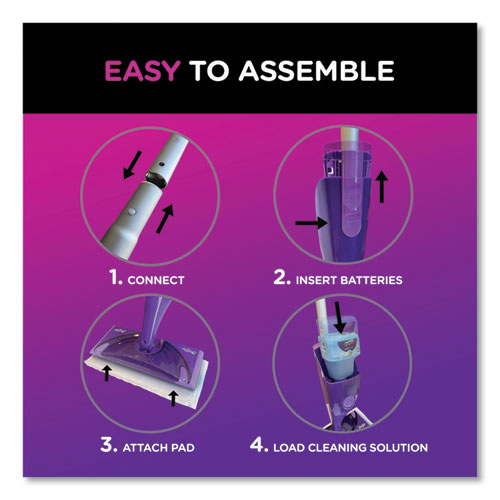Image of Swiffer® WetJet Mop Starter Kit with 10 Pads and 1 Cleaner, 11.3 x 5.4 Head, Silver Handle