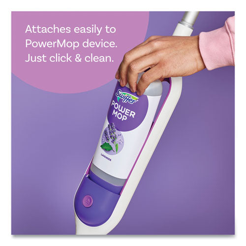 Image of Swiffer® PowerMop Cleaning Solution and Pads Refill Pack, Lavender, 25.3 oz Bottle and 5 Pads per Pack, 4 Packs/Carton