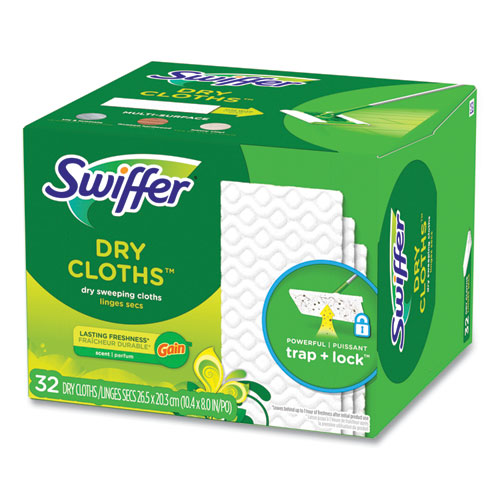 Image of Swiffer® Dry Refill Cloths. 8 x 10.4, White, 32 Box, 4 Boxes/Carton