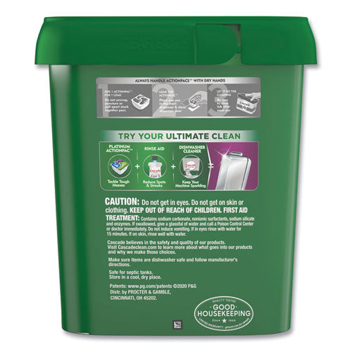 Image of Cascade® ActionPacs, Fresh Scent, 40.9 oz Tub, 78/Tub, 2 Tubs/Carton