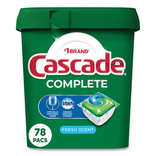 Image of Cascade® ActionPacs, Fresh Scent, 40.9 oz Tub, 78/Tub, 2 Tubs/Carton