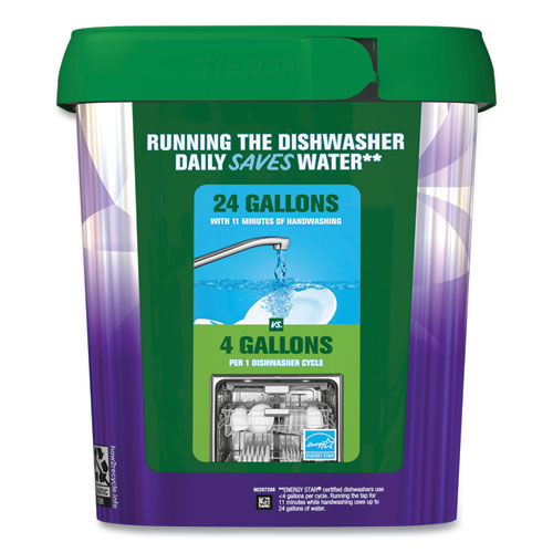 Image of Cascade® Platinum Plus ActionPacs Dishwasher Detergent Pods, Fresh Scent, 26.6 oz Tub, 47/Tub, 3 Tubs/Carton