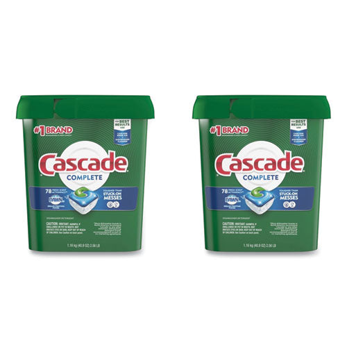 Image of Cascade® ActionPacs, Fresh Scent, 40.9 oz Tub, 78/Tub, 2 Tubs/Carton
