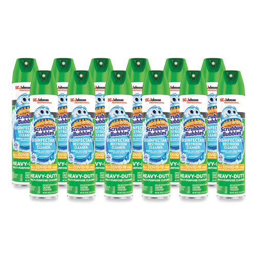 Image of Scrubbing Bubbles® Disinfectant Restroom Cleaner Ii, Rain Shower Scent, 25 Oz Aerosol Spray