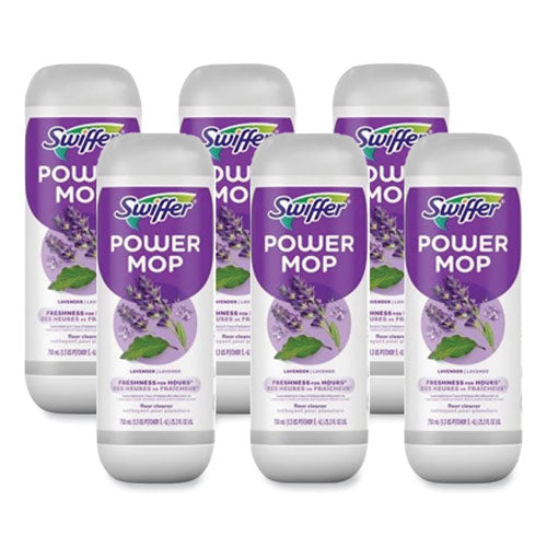 Image of Swiffer® PowerMop Refill Cleaning Solution, Lavender Scent, 25.3 oz Refill Bottle, 6/Carton