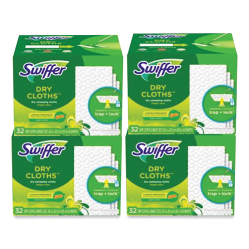Image of Swiffer® Dry Refill Cloths. 8 x 10.4, White, 32 Box, 4 Boxes/Carton