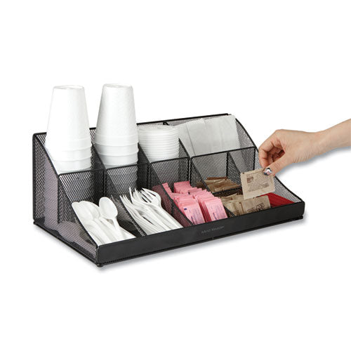 Image of Mind Reader Network Collection 11-Compartment Coffee Cup and Condiment Countertop Organizer, 9.5 x 17.88 x 6.63, Black
