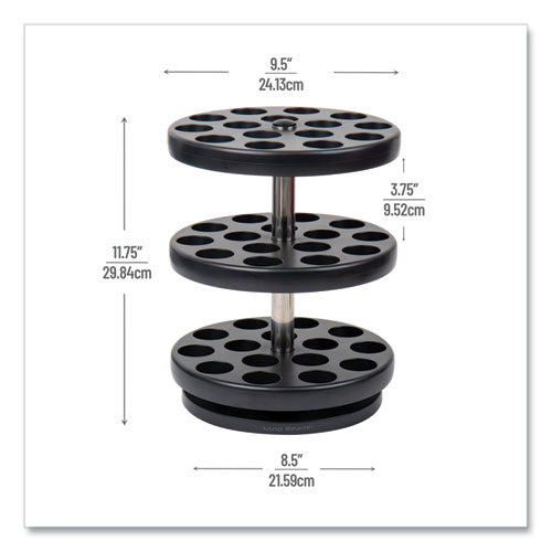 Image of Mind Reader Anchor Collection 3-Tier Single Serve Pod Carousel Countertop Organizer, 9.5 x 9.5 x 11.75, Black
