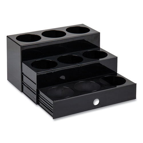 Image of Mind Reader Mind Reader Foundation Collection 9-Compartment Nested Syrup Countertop Bottle Organizer, 12.5 x 5 x 7, Black
