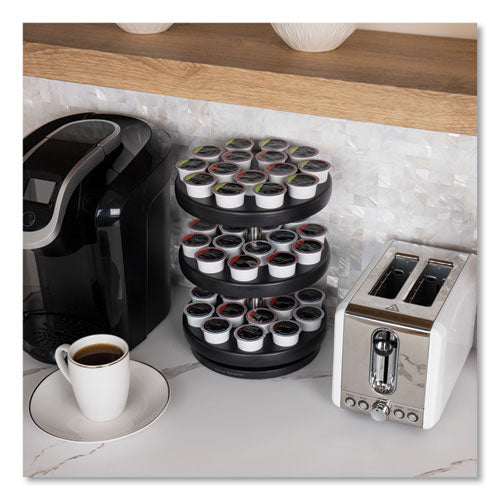 Image of Mind Reader Anchor Collection 3-Tier Single Serve Pod Carousel Countertop Organizer, 9.5 x 9.5 x 11.75, Black