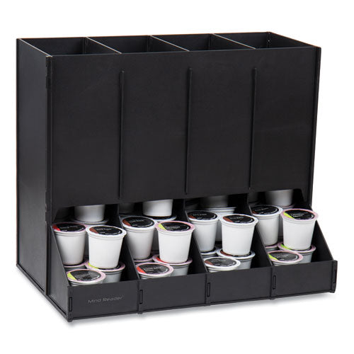 Image of Mind Reader Anchor Collection 4-Compartment Single Serve Pod Countertop Dispenser, 14.25 x 9 x 12.15, Black