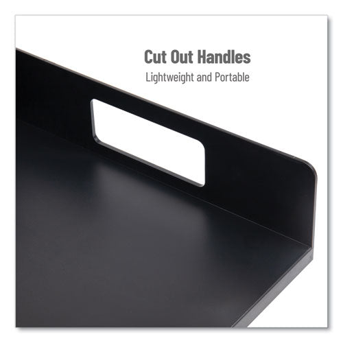 Image of Mind Reader Network Collection Utensil, Napkin and Plate Countertop Organizer, 15.2 x 11.5 x 4.45, Plastic, Black