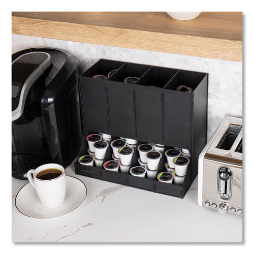 Image of Mind Reader Anchor Collection 4-Compartment Single Serve Pod Countertop Dispenser, 14.25 x 9 x 12.15, Black