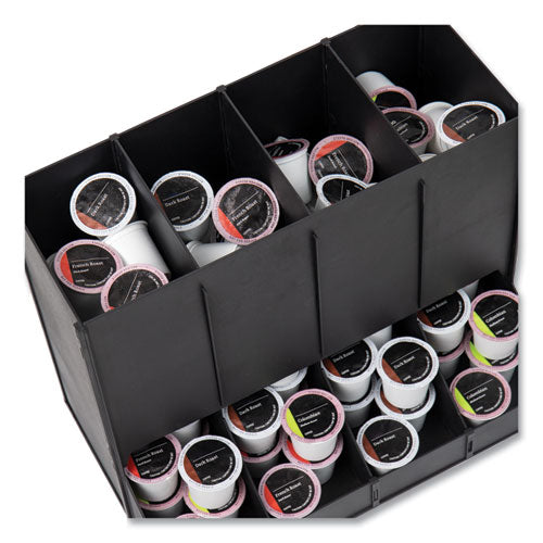 Image of Mind Reader Anchor Collection 4-Compartment Single Serve Pod Countertop Dispenser, 14.25 x 9 x 12.15, Black