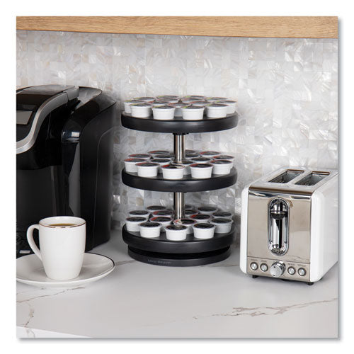Image of Mind Reader Anchor Collection 3-Tier Single Serve Pod Carousel Countertop Organizer, 9.5 x 9.5 x 11.75, Black