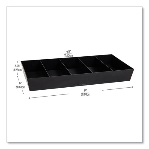 Image of Mind Reader Anchor Collection 5-Compartment Snack Organizer, 12 x 24 x 3.25, Black