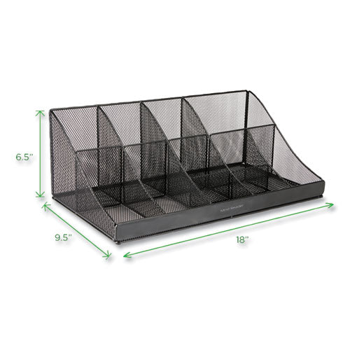 Image of Mind Reader Network Collection 11-Compartment Coffee Cup and Condiment Countertop Organizer, 9.5 x 17.88 x 6.63, Black