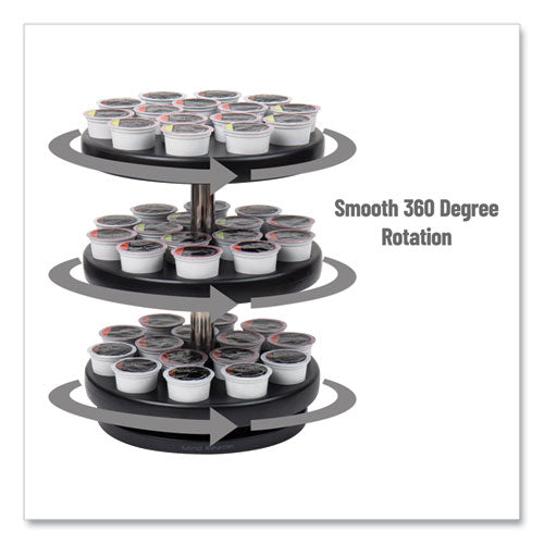 Image of Mind Reader Anchor Collection 3-Tier Single Serve Pod Carousel Countertop Organizer, 9.5 x 9.5 x 11.75, Black