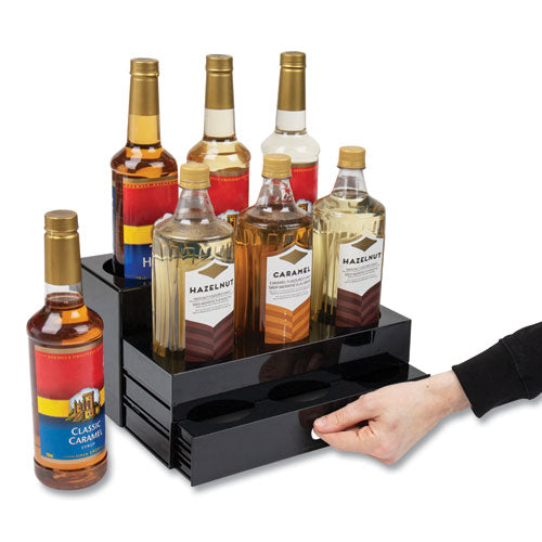 Image of Mind Reader Mind Reader Foundation Collection 9-Compartment Nested Syrup Countertop Bottle Organizer, 12.5 x 5 x 7, Black