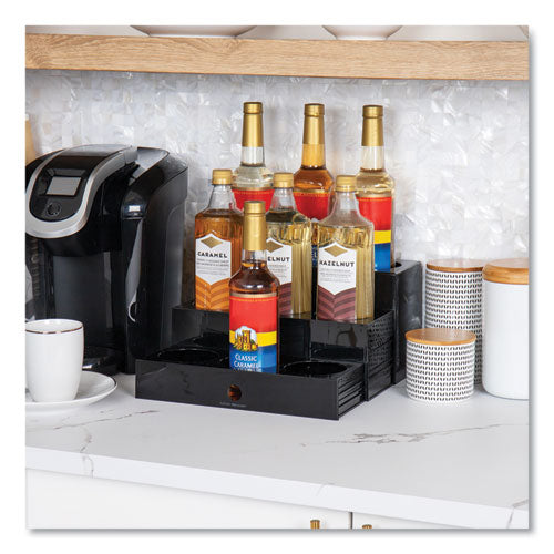 Image of Mind Reader Mind Reader Foundation Collection 9-Compartment Nested Syrup Countertop Bottle Organizer, 12.5 x 5 x 7, Black