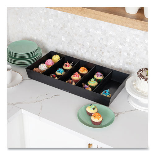 Image of Mind Reader Anchor Collection 5-Compartment Snack Organizer, 12 x 24 x 3.25, Black
