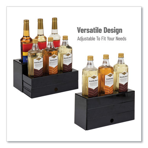 Image of Mind Reader Mind Reader Foundation Collection 9-Compartment Nested Syrup Countertop Bottle Organizer, 12.5 x 5 x 7, Black