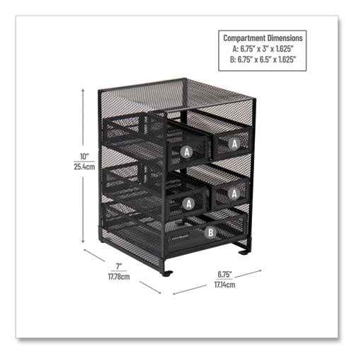 Image of Mind Reader Network Collection 5-Compartment Tea Countertop Organizer, 6.75 x 7 x 10, Black