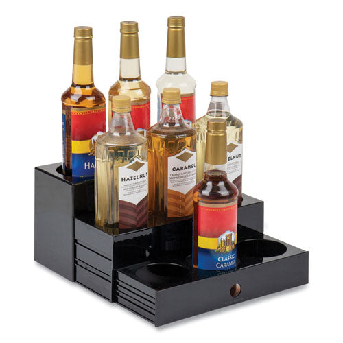 Image of Mind Reader Mind Reader Foundation Collection 9-Compartment Nested Syrup Countertop Bottle Organizer, 12.5 x 5 x 7, Black
