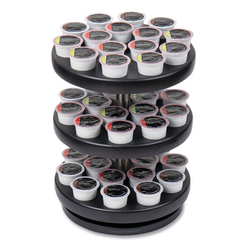 Image of Mind Reader Anchor Collection 3-Tier Single Serve Pod Carousel Countertop Organizer, 9.5 x 9.5 x 11.75, Black