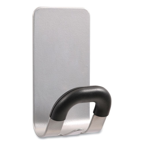 Image of Alba Magnetic Coat Peg, ABS/Magnet/Steel, Black/Silver, Supports 11 lbs