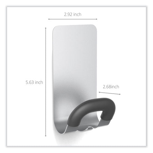 Image of Alba Magnetic Coat Peg, ABS/Magnet/Steel, Black/Silver, Supports 11 lbs