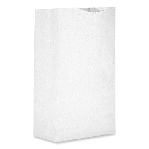 Image of Ross & Wallace Paper Products Grocery Paper Bags, #2 Size, 4.13" x 2.63" x 7.88", White, 500/Bundle