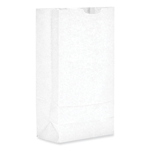 Image of Ross & Wallace Paper Products Grocery Paper Bags, #10 Size, 7" x 4.38" x 13.75", White, 500/Bundle