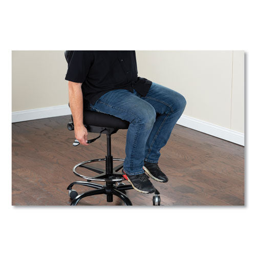 Image of Safco® Vue Heavy-Duty Extended-Height Stool, Supports Up To 350 Lb, 23" To 32.5" Seat Height, Black Vinyl Seat, Black Base
